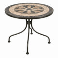 Ronde tuintafel met keramisch mozaïek, Ø 80 x 70 cm, beige/bruin/zwart