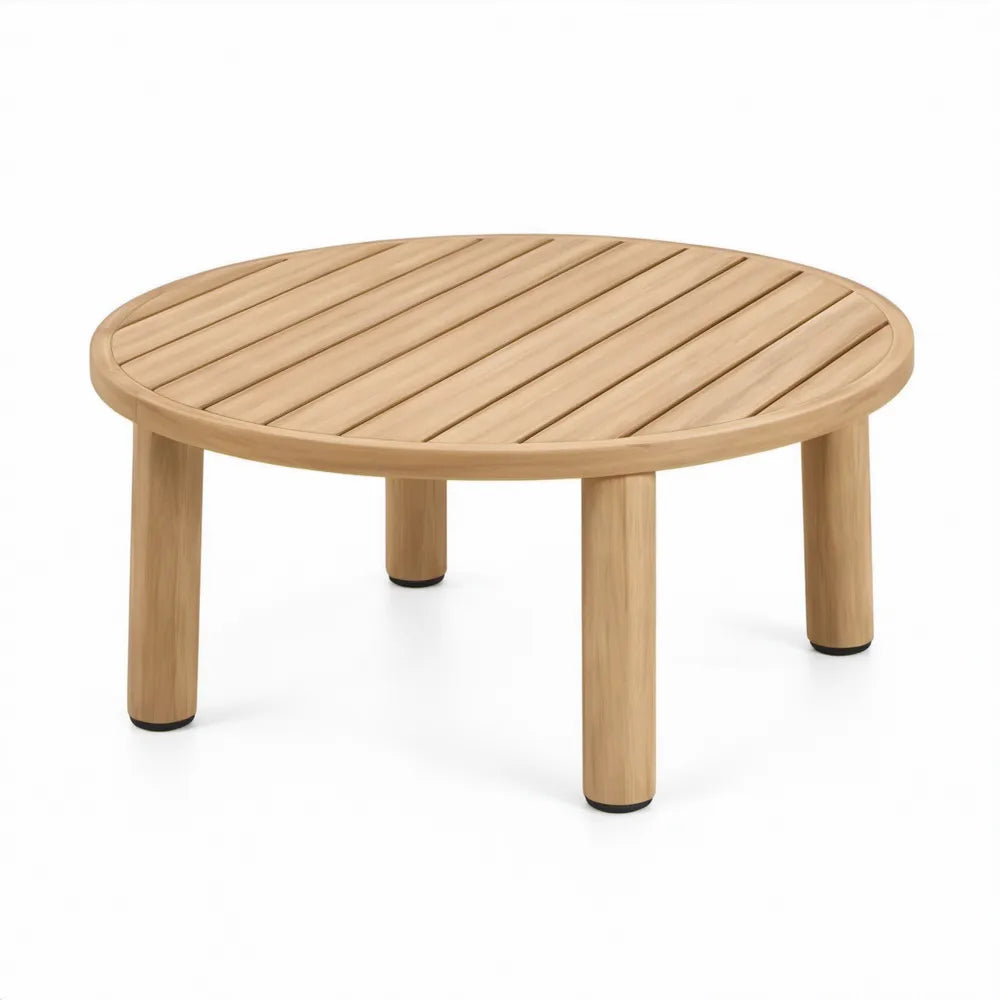 Ronde tuintafel van massief acaciahout, Ø 100 x 45 cm, natuurkleurig