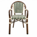 Bistrostoel met armleuningen 57 x 60 x 89 cm Groen/Crème/Bruin