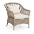 Beige PE-rattan fauteuil met kussens en aluminium frame, 75 x 80 x 85 cm