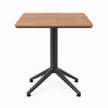 Vierkante tuintafel 80 x 80 x 74 cm van acaciahout en aluminium - Bruin/Zwart