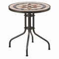 Ronde bistrotafel met keramisch mozaïek Ø 60 x 70 cm - Bruin/Beige/Grijs/Zwart