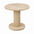 Ronde travertijnen tuintafel Beige Ø 80 x 75 cm