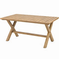 Rechthoekige tafel van massief teakhout 180 x 90 x 75 cm naturel
