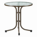Ronde bistrotafel Ø 60 x 70 cm met gehard glazen blad en bronskleurig stalen onderstel